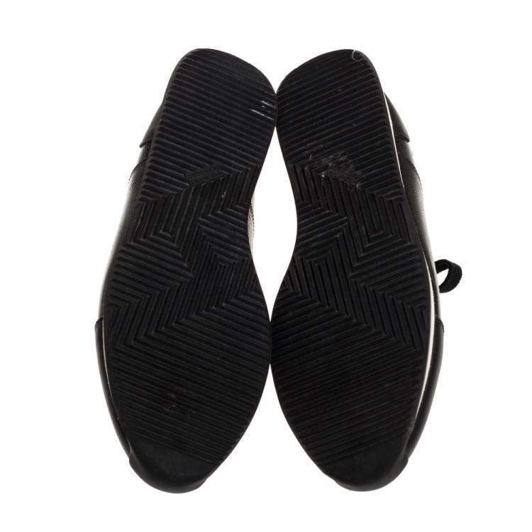 Pre Owned Hermes Black Patent Leather Quick Sneakers Size 37.5 
