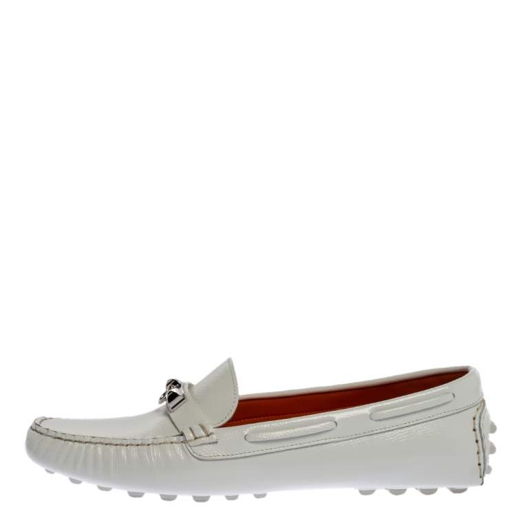 Louis Vuitton White/Brown Leather Moccasin Loafers Size 8.5/39 - Yoogi's  Closet