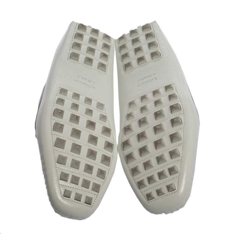 Pre Owned Hermes White Glossy Leather Irving Loafer Size 39
