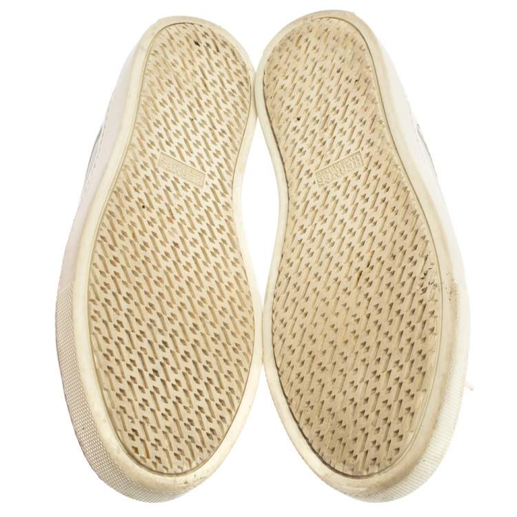Pre Owned Hermes White Leather Low Top Sneakers Size 36