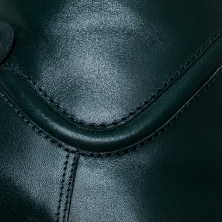 Pre Owned Hermes Green Leather Jumping Horse Boots Size 39