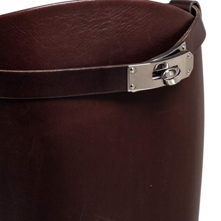 Pre Owned Hermes Brown Leather Jumping Knee Length Boots Size 38