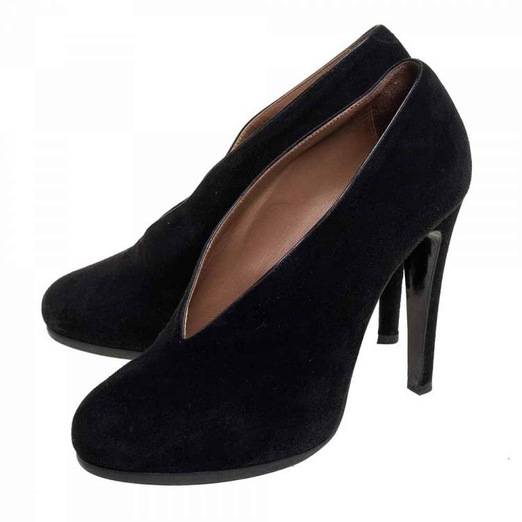 Pre Owned Hermes Black Suede Florida Pumps Size 37