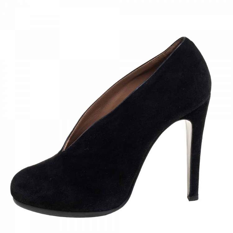 Pre Owned Hermes Black Suede Florida Pumps Size 37