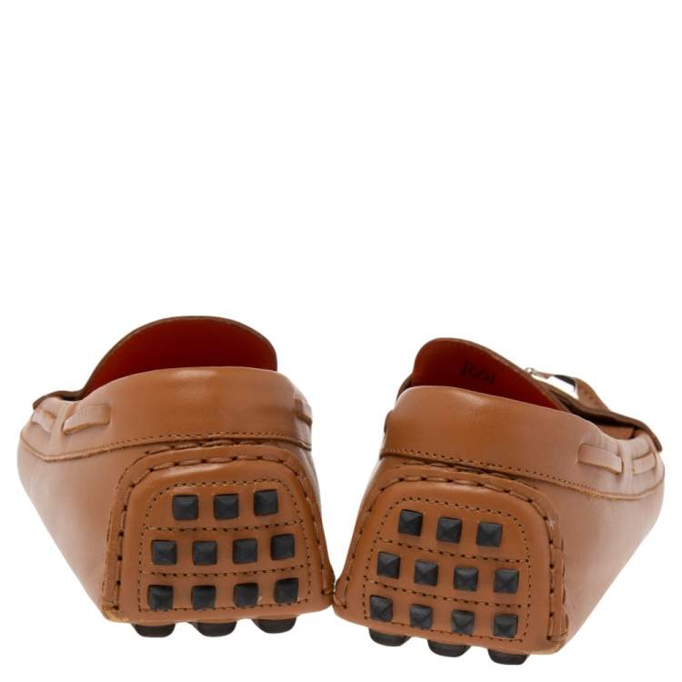 Pre Owned Hermès Brown Leather Irving Slip On Loafers Size 38 