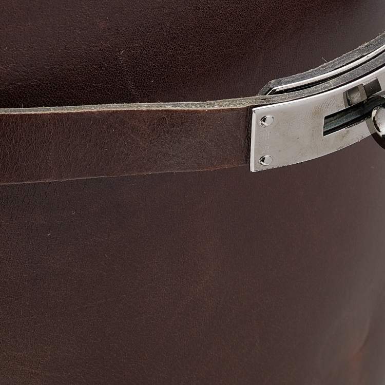 Pre Owned Hermes Brown Leather Kelly Knee Length Boots Size 38