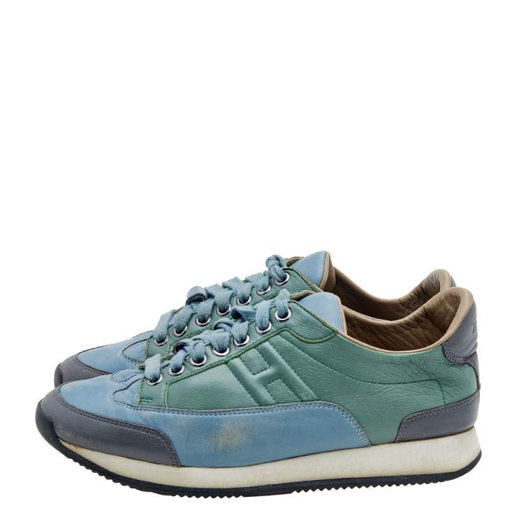 Pre Owned Hermès Multicolor Leather Trail Low Top Sneakers Size 36