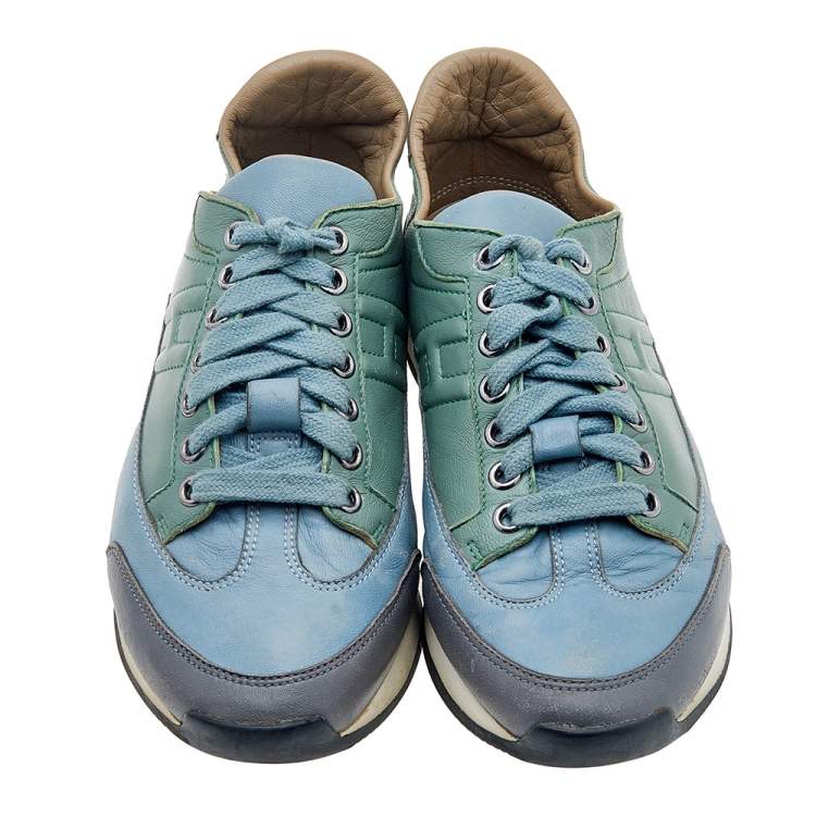 Pre Owned Hermès Multicolor Leather Trail Low Top Sneakers Size 36