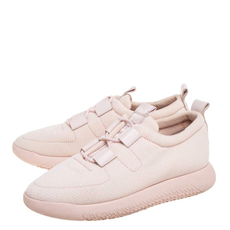 Pre Owned Hermes Light Pink Mesh Team Slip-On Sneakers Size 39