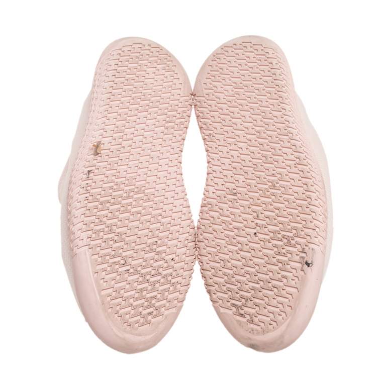 Pre Owned Hermes Light Pink Mesh Team Slip-On Sneakers Size 39