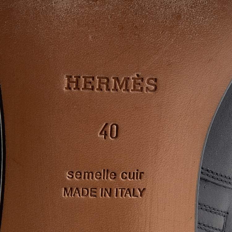 Pre Owned Hermès Black Leather Neo Ankle Length Boots Size 40