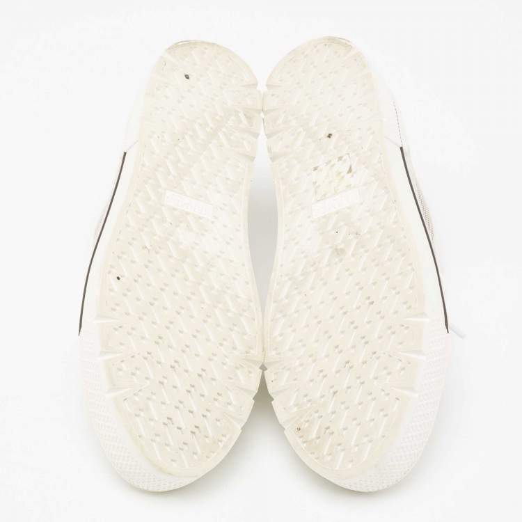 Pre Owned Hermes Cream Leather And Canvas Voltage Sneakers Size 39