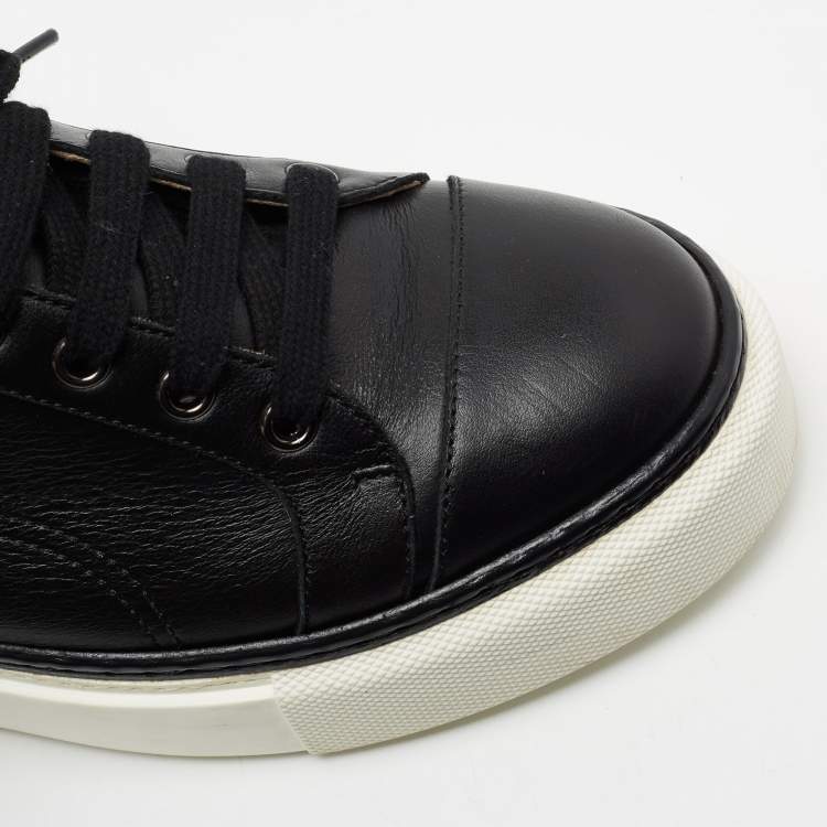Pre Owned Hermes Black Leather Quicker Sneakers Size 39