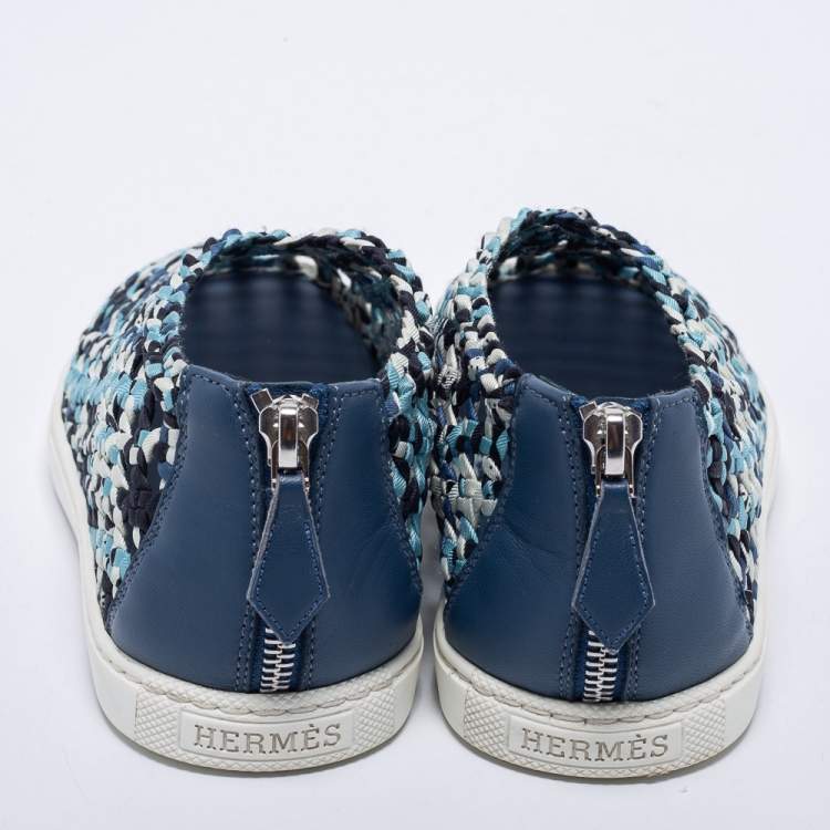 Pre Owned Hermes Multicolor Woven Fabric Oxygene Sneakers Size 36