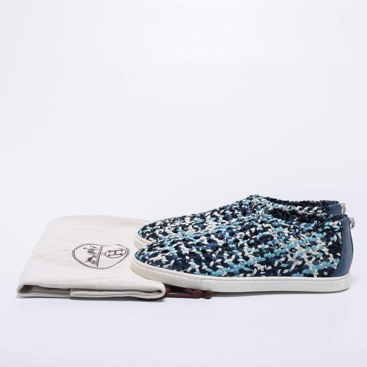 Pre Owned Hermes Multicolor Woven Fabric Oxygene Sneakers Size 36