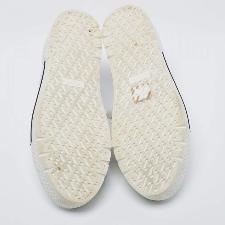 Pre Owned Hermes White Leather Dare Low Top Sneakers Size 39