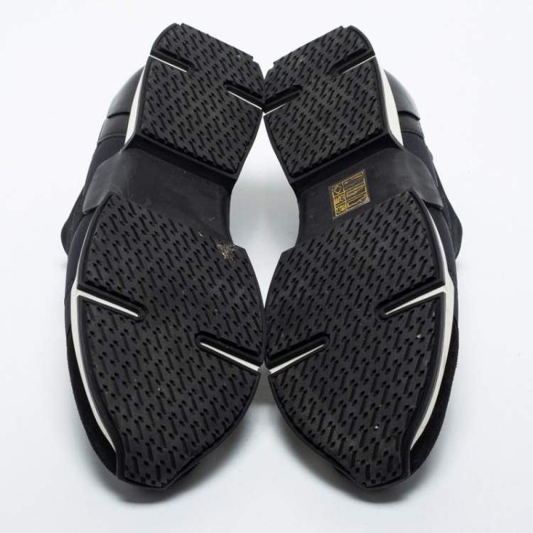 Hermes Black Neoprene and Leather Run Slip On Sneakers Size 37