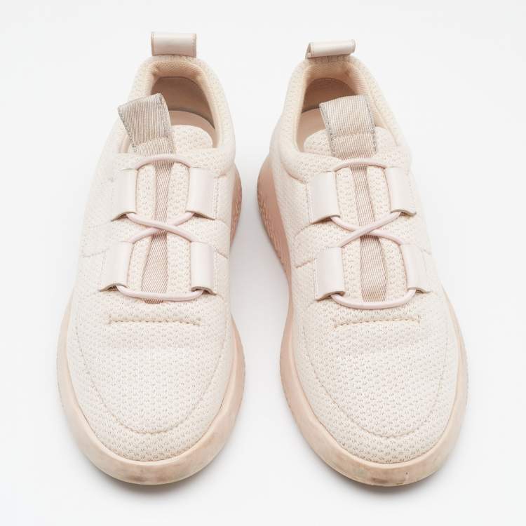 Pre Owned Hermes Light Pink Technical Mesh Team Low Top Sneakers Size 38