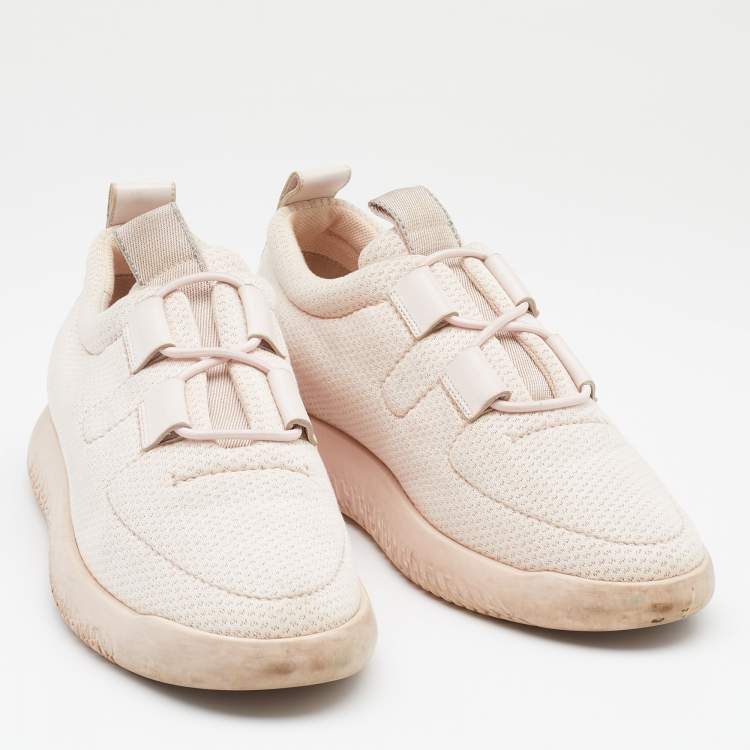 Pre Owned Hermes Light Pink Technical Mesh Team Low Top Sneakers Size 38