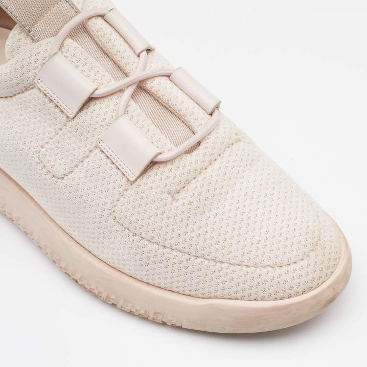 Pre Owned Hermes Light Pink Technical Mesh Team Low Top Sneakers Size 38