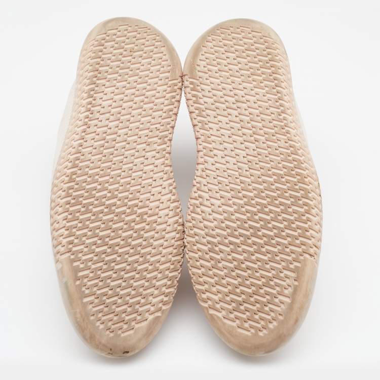 Pre Owned Hermes Light Pink Technical Mesh Team Low Top Sneakers Size 38