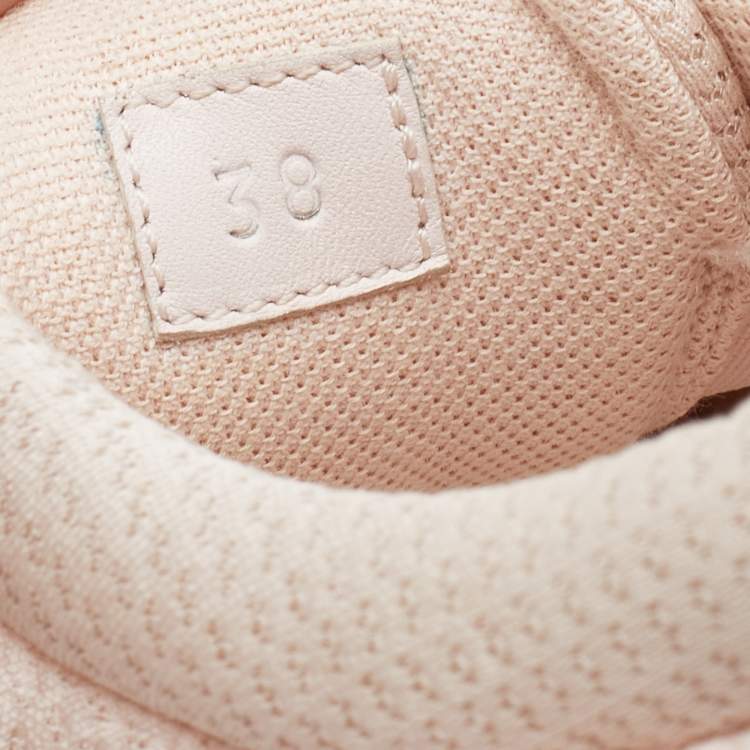 Pre Owned Hermes Light Pink Technical Mesh Team Low Top Sneakers Size 38