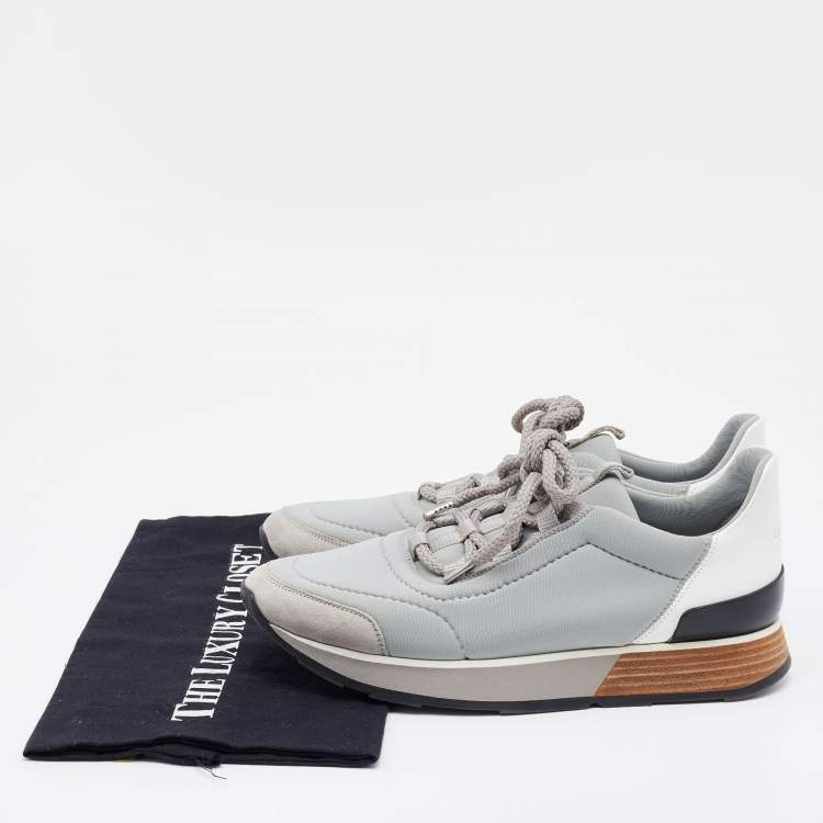Pre Owned Hermès Multicolor Neoprene and Leather Miles Sneakers Size 36.5