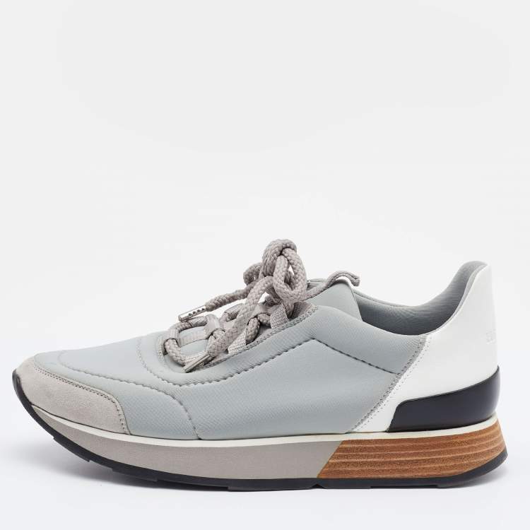 Pre Owned Hermès Multicolor Neoprene and Leather Miles Sneakers Size 36.5