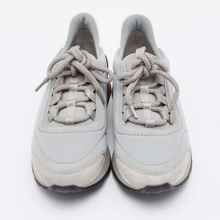 Pre Owned Hermès Multicolor Neoprene and Leather Miles Sneakers Size 36.5