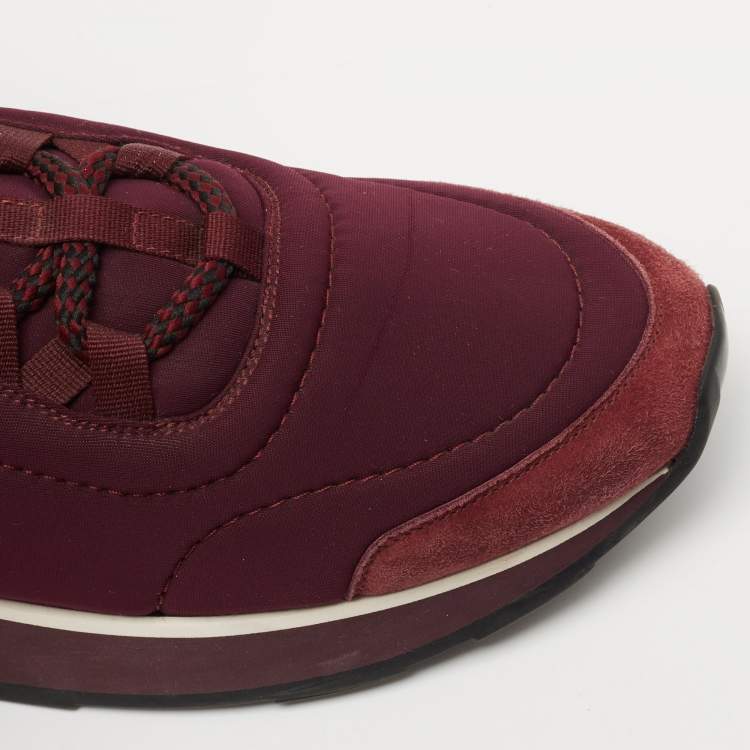 Pre Owned Hermès Purple/White Neoprene and Leather Miles Sneakers Size 38