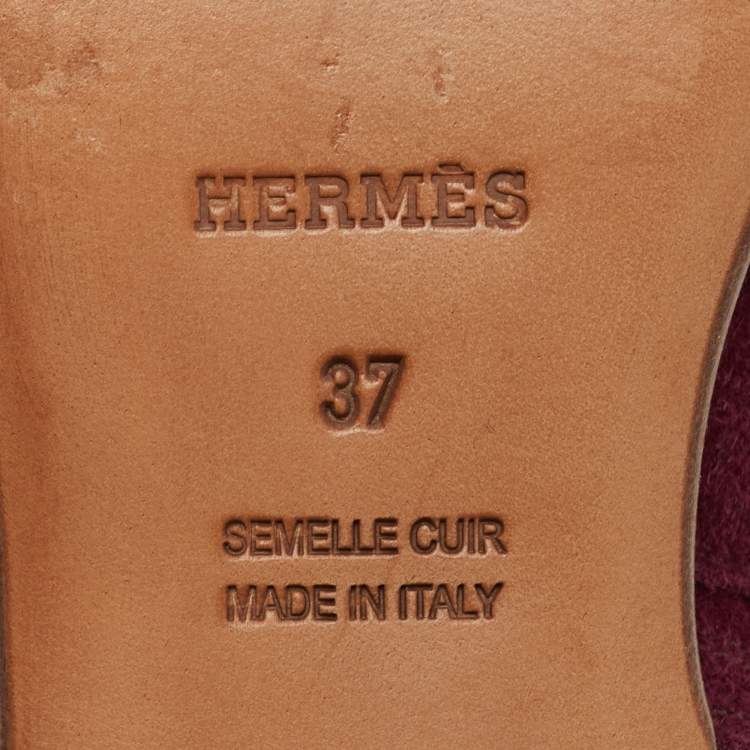 Pre Owned Hermès Purple Suede Neo Ankle Length Boots Size 37