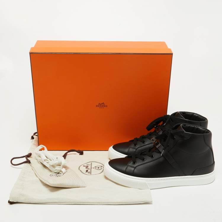 Pre Owned Hermes Black Leather Daydream Sneaker Size 39