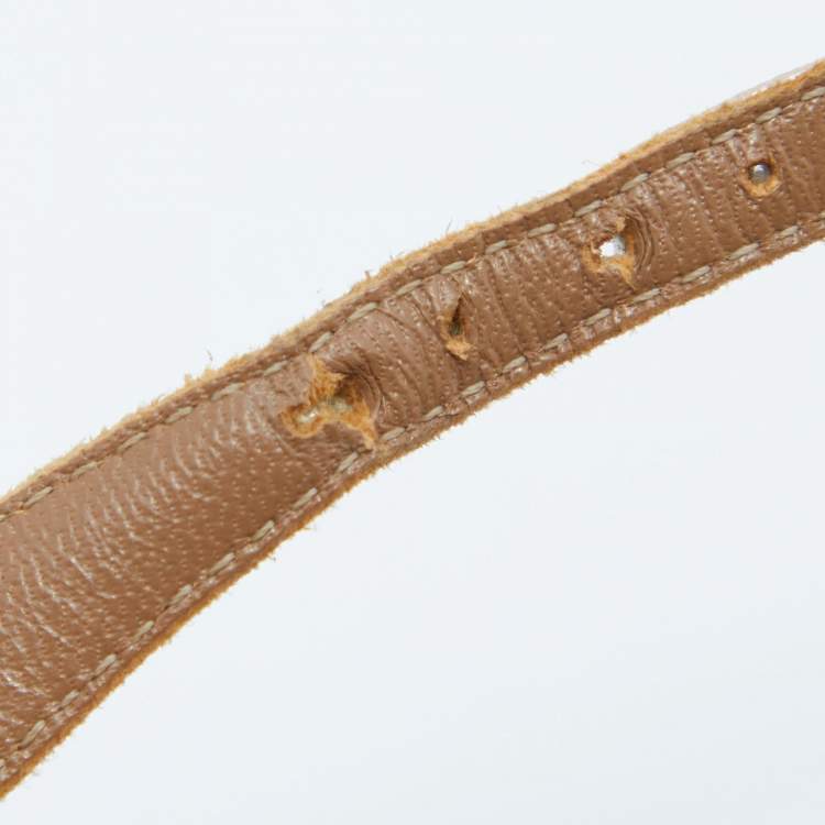 Pre Owned Hermes Metallic Bronze Leather Night Slingback Sandals Size 36.5