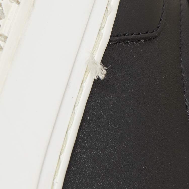 Pre Owned Hermes Black Leather Day Low Top Sneakers Size 39