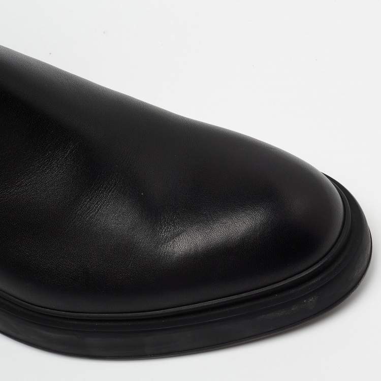Pre Owned Hermes Black Leather Neo Ankle Boots Size 39