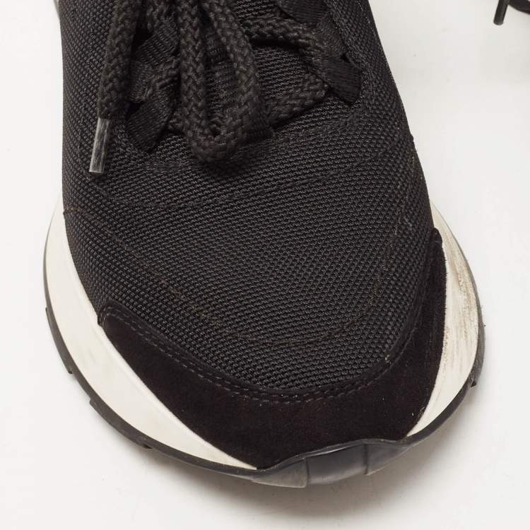 Pre Owned Hermes Tricolor Canvas and Leather Miles Sneakers Size 36.5