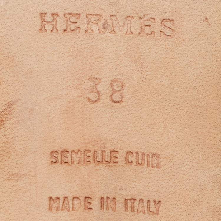 Pre Owned Hermes White Leather Oasis Sandals Size 38
