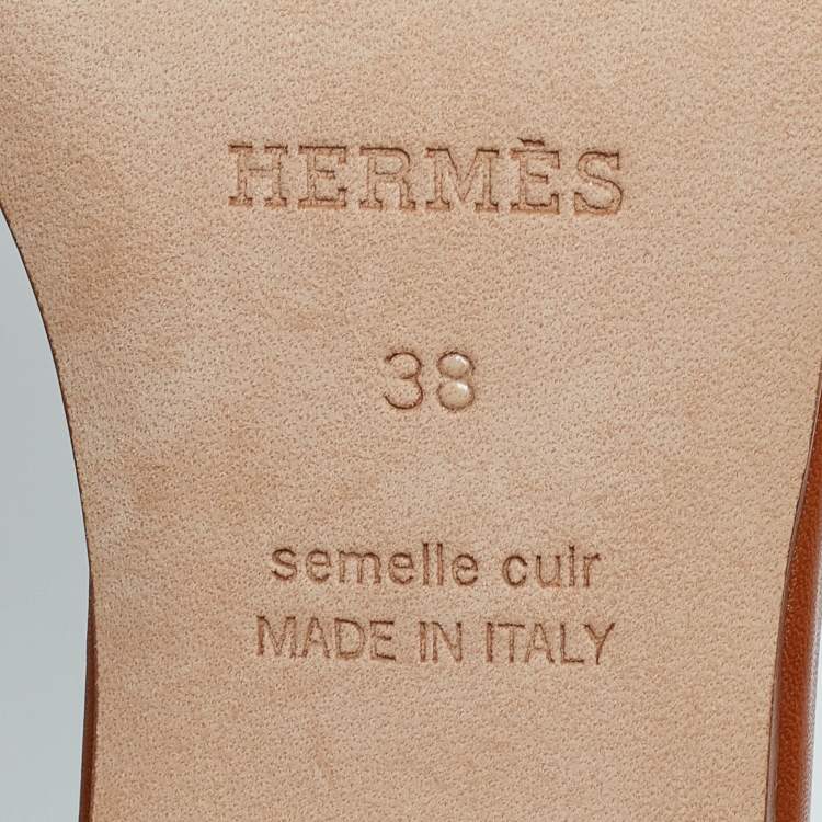 مملوكة مسبقًا Hemers Brown Leather Encens Ankle Strap Sandals Size 38