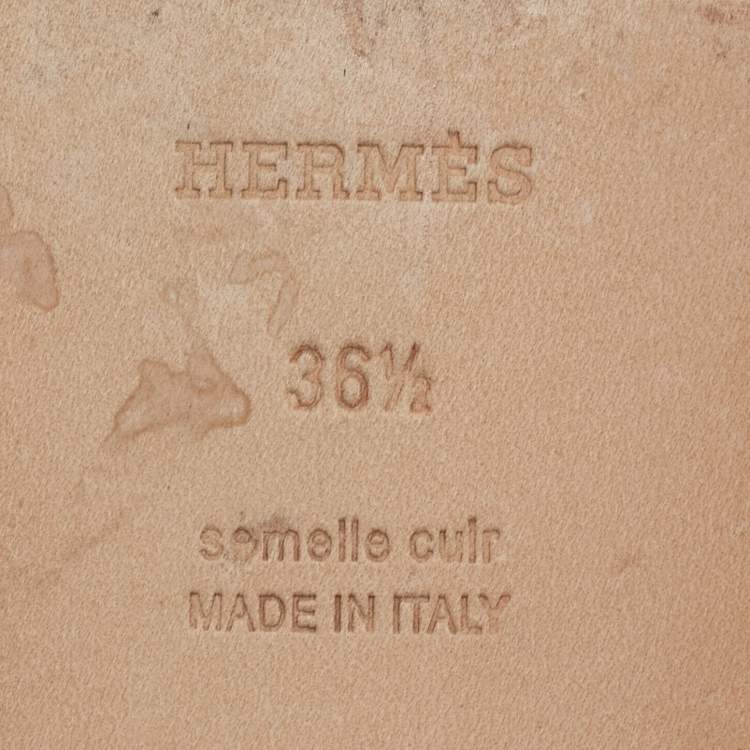 Pre Owned Hermès Tricolor Leather D'ancre Chaine Flat Sandals Size 36.5