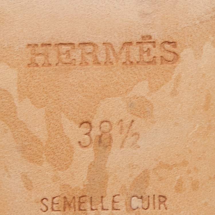 Pre Owned Hermes Red Leather Oasis Slides Size 38.5  