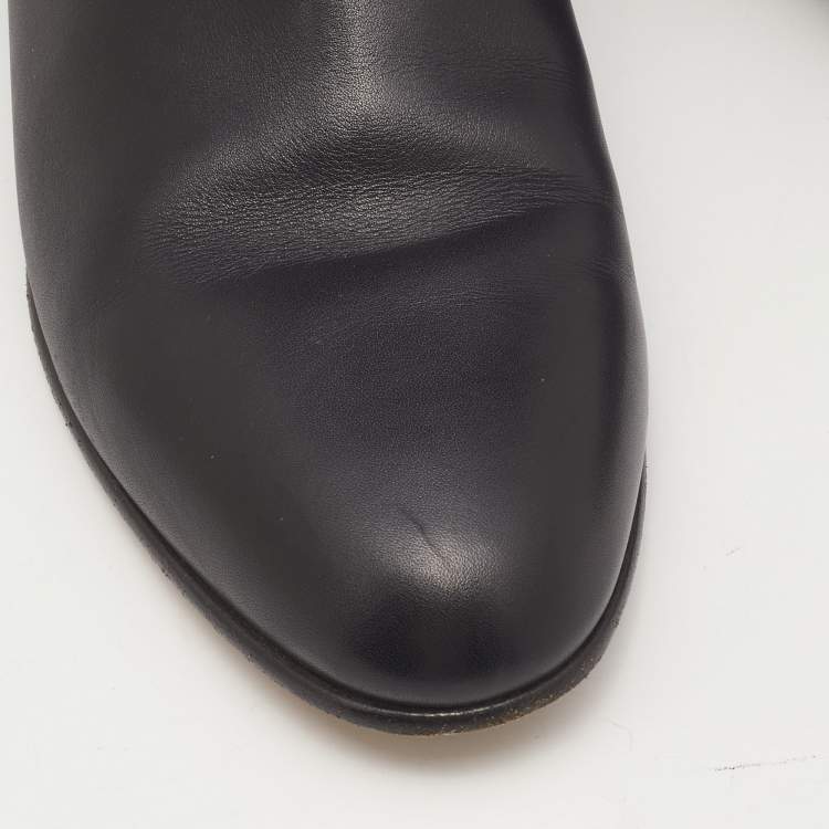 مملوكة مسبقًا Hermes Black Leather Neo Ankle Boots Size 38