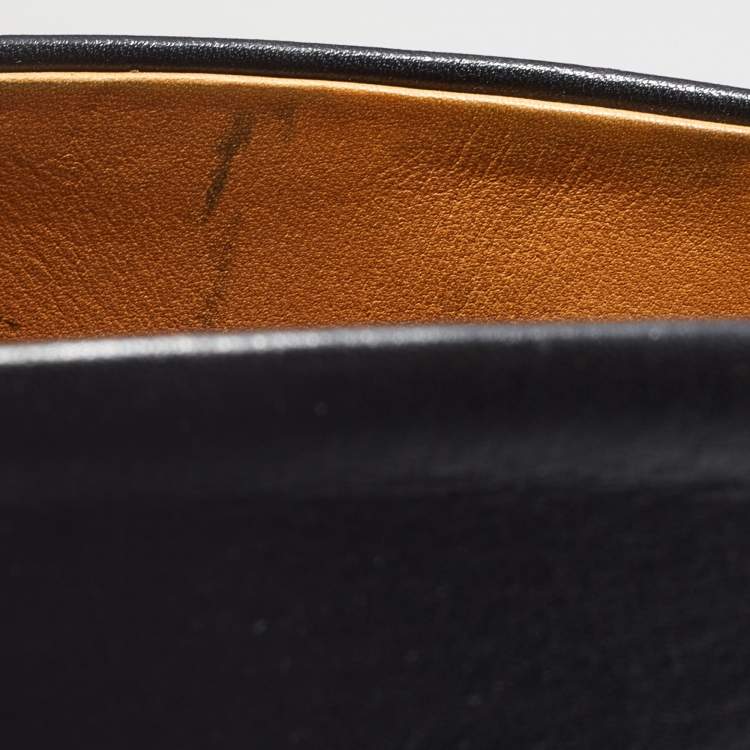 Pre Owned Hermes Black Leather  H Jumping Knee Length Boots Size 38
