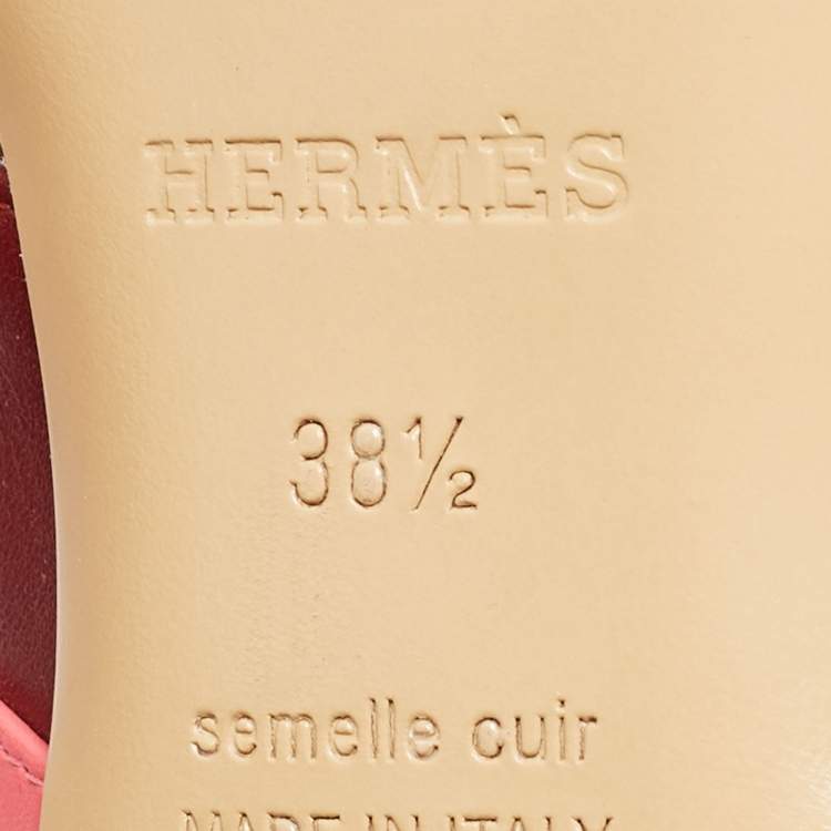 Pre Owned Hermes Tricolor Leather Ovation Sandals Size 38.5