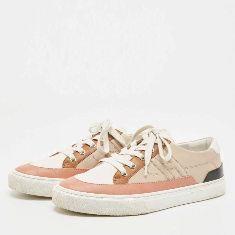 Pre Owned Hermes Multicolor Leather Deep Low Top Sneakers Size 40