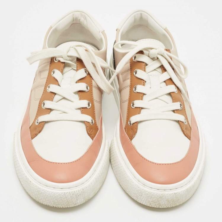 Pre Owned Hermes Multicolor Leather Deep Low Top Sneakers Size 40