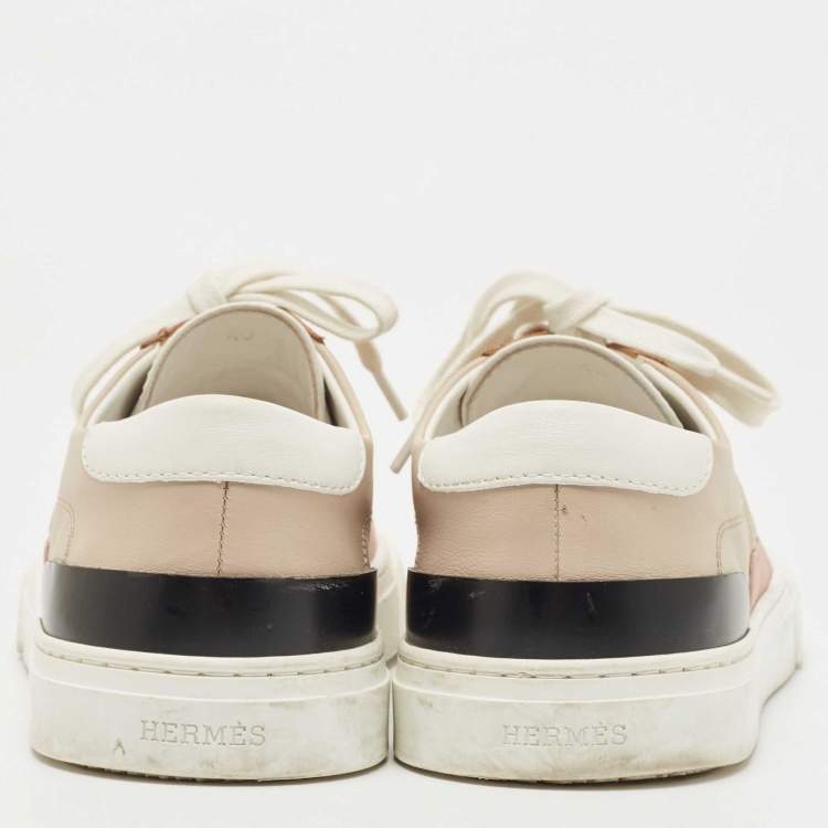 Pre Owned Hermes Multicolor Leather Deep Low Top Sneakers Size 40
