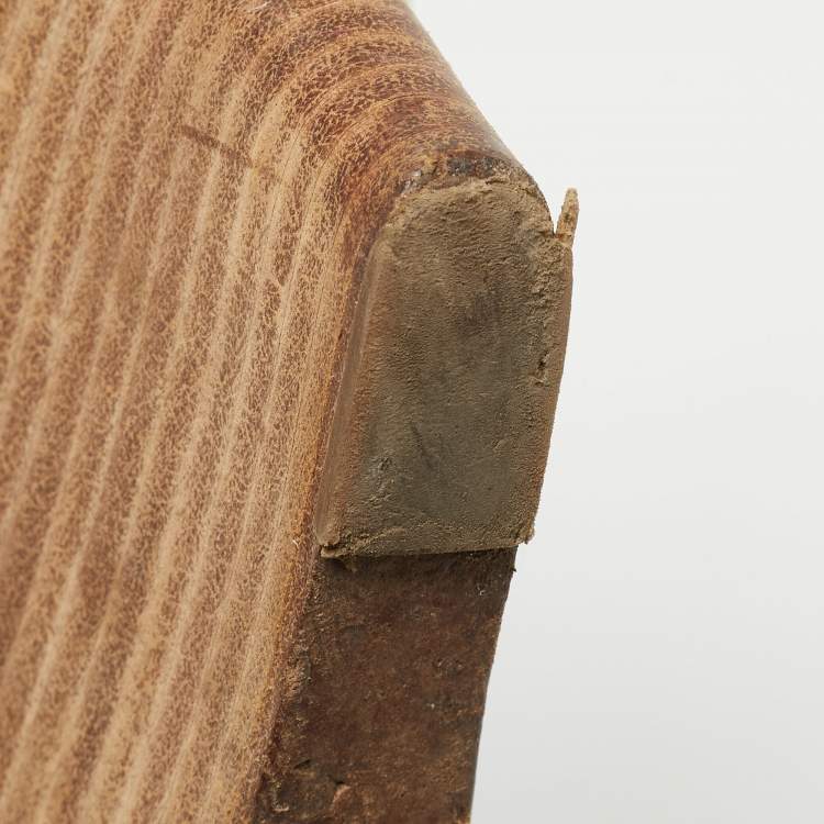 Pre Owned Hermes White Leather Premiere 70 Wedge Sandals Size 38.5