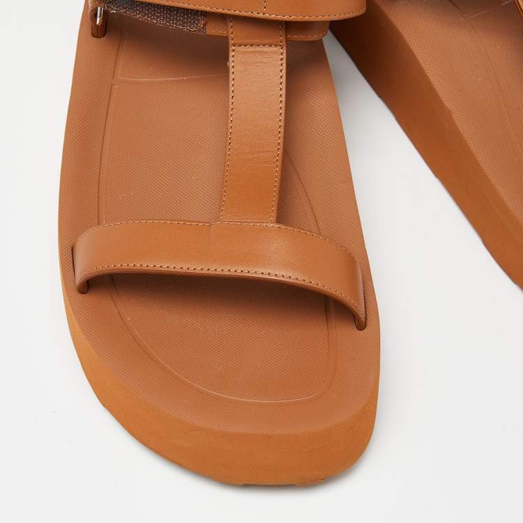Pre Owned Hermès Brown Leather Enid Gladiator Sandals Size 40