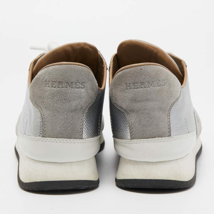 Pre Owned Hermes Multicolor Suede and Leather Quicker Sneakers Size 39