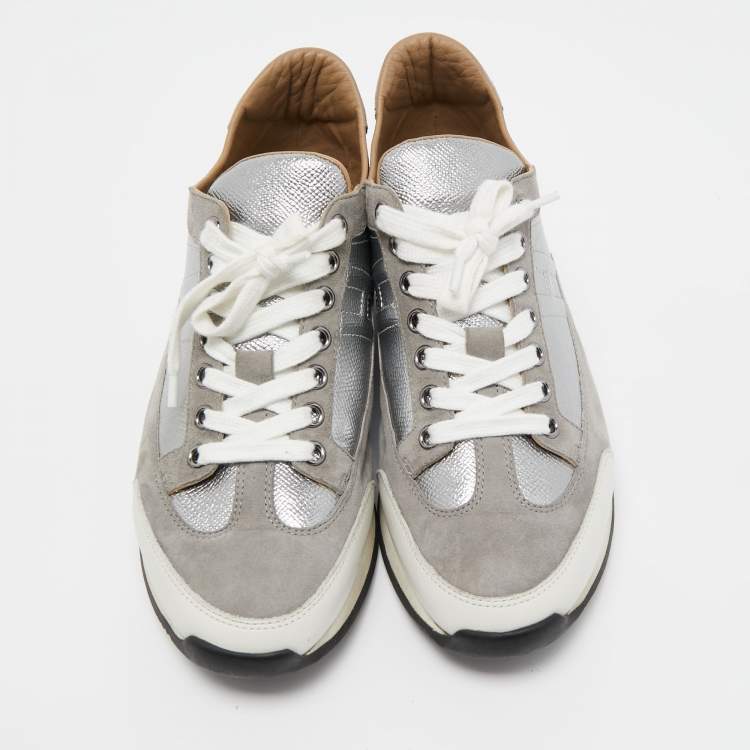 Pre Owned Hermes Multicolor Suede and Leather Quicker Sneakers Size 39